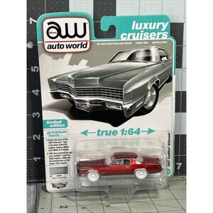 Chase 1/64 1967 Cadillac Eldorado Firemist Auto World RED. *Damaged Card Crease*